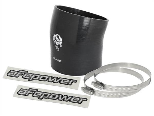 aFe Tubing Couplers 59-00082 Couplers, 17 degree Elbow, Silicone, Black, 4.25 in. Inlet/3.88 in. Outlet Diameter, Each