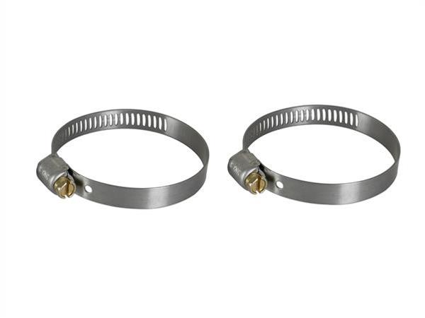 aFe Stainless Steel Hose Clamps 59-01007-MA Clamps, Worm Gear Style, Steel, Natural, 1.313 in. to 2.000 in. O.D., Pair
