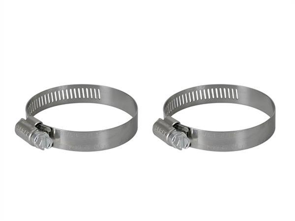 aFe Stainless Steel Hose Clamps 59-01010-MA Clamps, Worm Gear Style, Steel, Natural, 1.563 in. to 2.500 in. O.D., Pair
