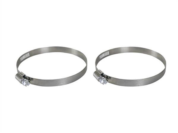 aFe Stainless Steel Hose Clamps 59-01016-MA Clamps, Worm Gear Style, Steel, Natural, 3.563 in. to 4.500 in. O.D., Pair