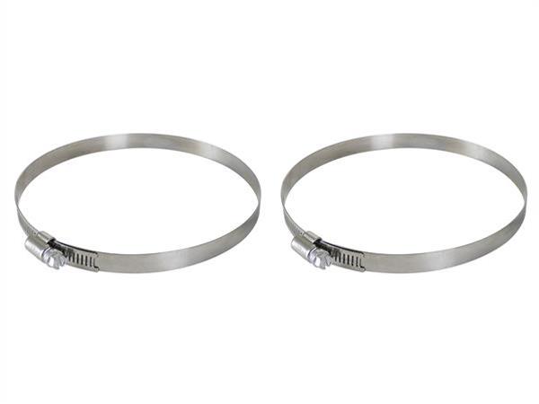 aFe Stainless Steel Hose Clamps 59-01020-MA Clamps, Worm Gear Style, Steel, Natural, 5.563 in. to 6.500 in. O.D., Pair