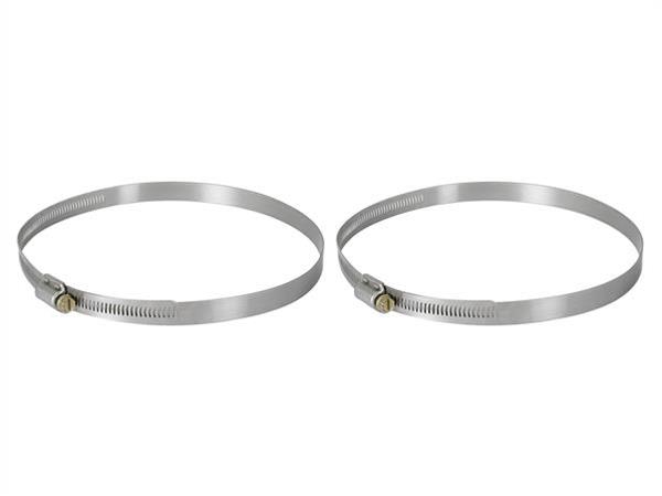 aFe Stainless Steel Hose Clamps 59-01022-MA Clamps, Worm Gear Style, Steel, Natural, 5.688 in. to 8.500 in. O.D., Pair