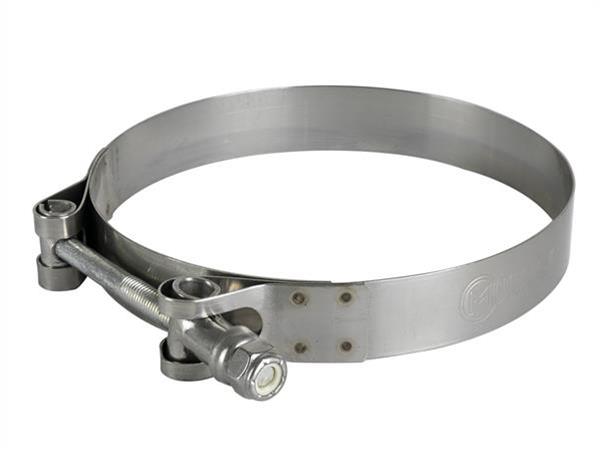 aFe Stainless Steel Hose Clamps 59-01030 Clamps, T-bolt Style, Steel, Natural, 4.313 in. to 4.625 in. O.D., Each
