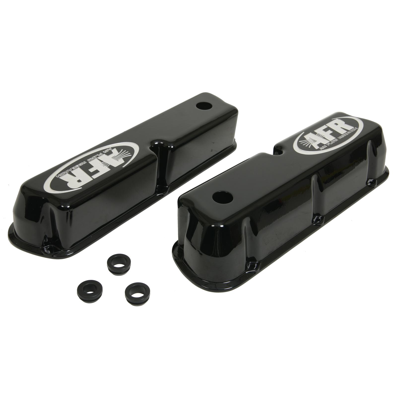 AFR 6704 Valve Covers Tall Height Cast Alum Polished AFR Logo Chevy SB Pair