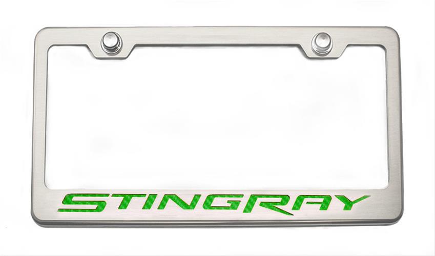 Stingray American Car Craft 052032-GRN Green Carbon Fiber Rear Tag Frame 