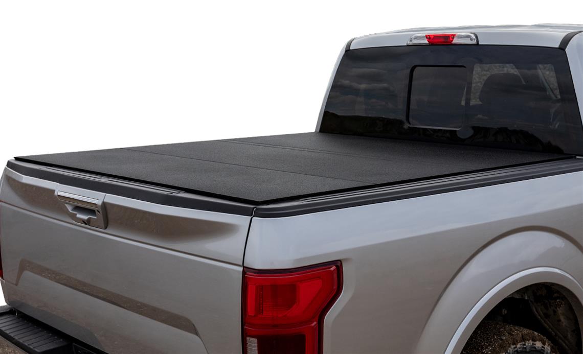 Access LOMAX 2022+ Rivian R1T 4ft 6in Bed (w/ OEM Tonneau Track) Folding Hard Cover - Carbon Fiber thumbnail 5