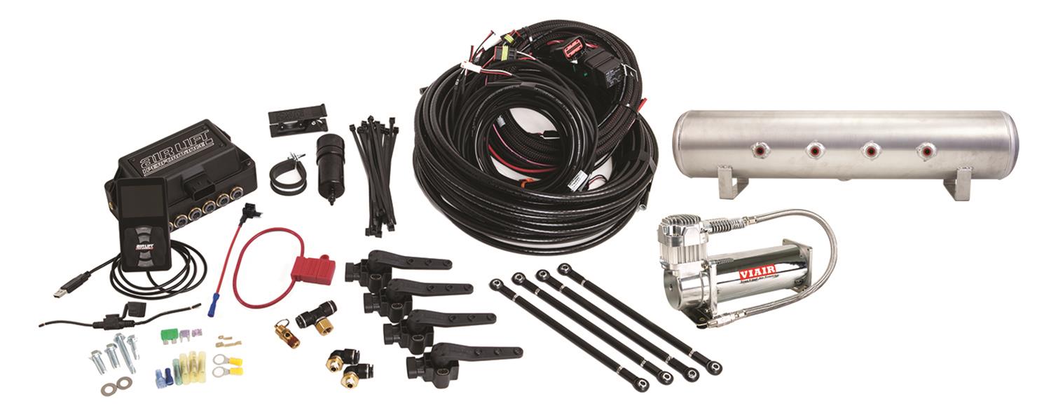 Air Lift Performance 3H (3/8 Air Line 4 Gal 7-Port Raw Aluminum Tank VIAIR 444C Comp) thumbnail 2