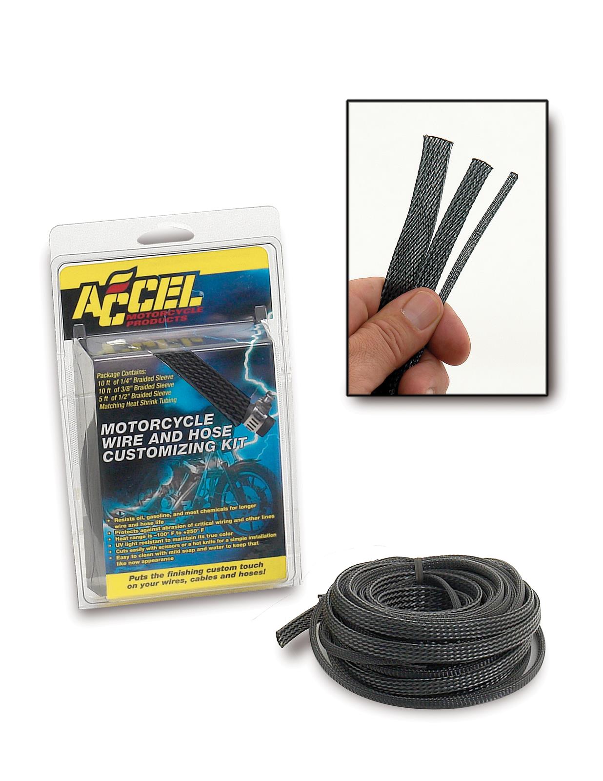 Accel Motorcycle 2007CR ACCEL Motorcycle Wire and Hose Sleeving Kits Summit Racing