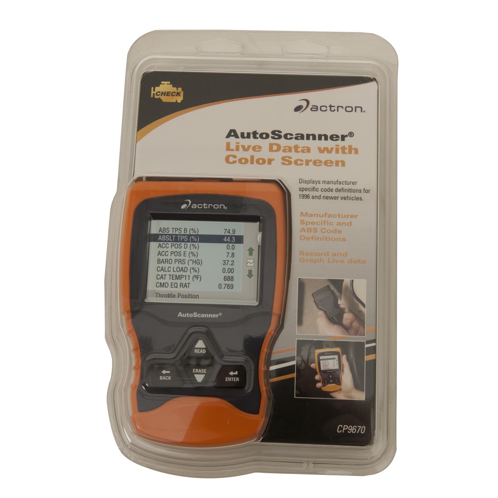 Actron CP9670 AutoScanner Live Data Code Reader 1996-Up OBD-II and sold CAN ABS