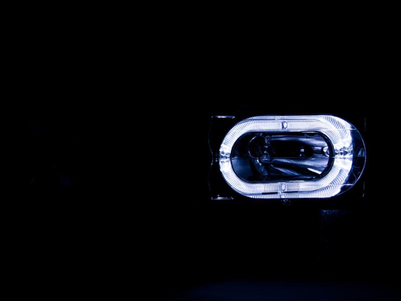 ANZO 1988-1998 Chevrolet C1500 Crystal Headlights Black w/ Halo thumbnail 3