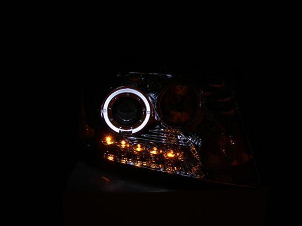 Anzo Headlights 111028 Headlight Assemblies, Projector with Halo, Clear Lens, Black Housing, Ford, Set thumbnail 3