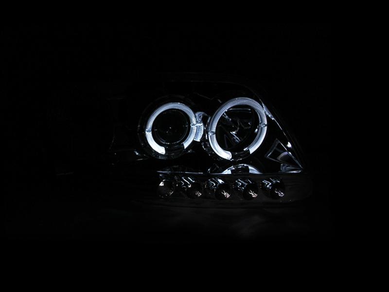 ANZO 1997.5-2003 Ford F-150 Projector Headlights w/ Halo and LED Chrome 1pc thumbnail 2