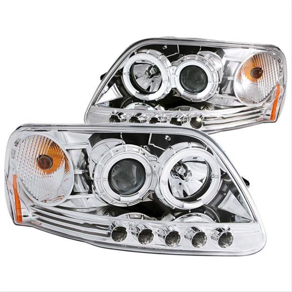 ANZO 1997.5-2003 Ford F-150 Projector Headlights w/ Halo and LED Chrome 1pc thumbnail 3