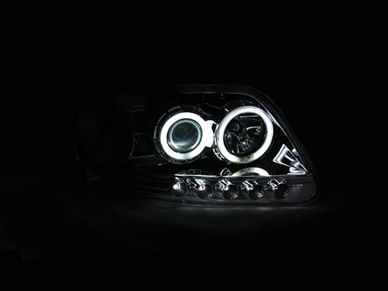 ANZO 1997.5-2003 Ford F-150 Projector Headlights w/ Halo Chrome 1pc thumbnail 3