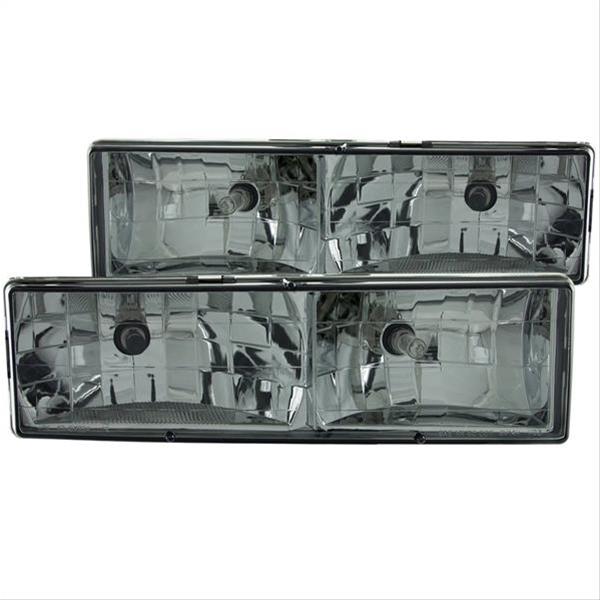ANZO 1988-1998 Chevrolet C1500 Crystal Headlights w/ Smoke Lens thumbnail 2