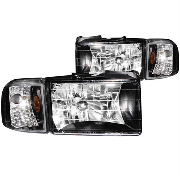 ANZO 1994-2001 Dodge Ram Crystal Headlights Black thumbnail 2