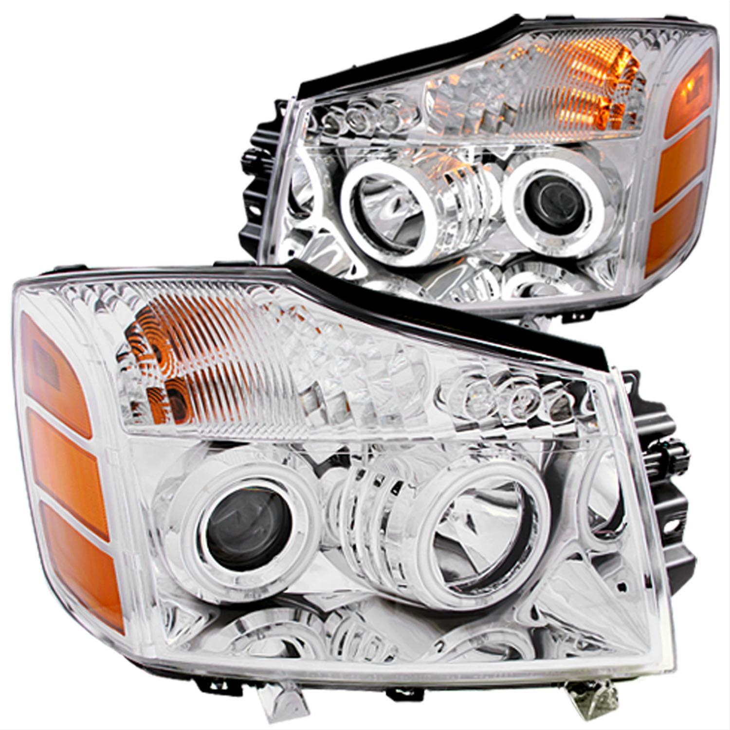 Anzo Headlights 111094 Headlights, Projector with CCFL Halo, Clear Lens, Chrome Housing, for Nissan, Pair