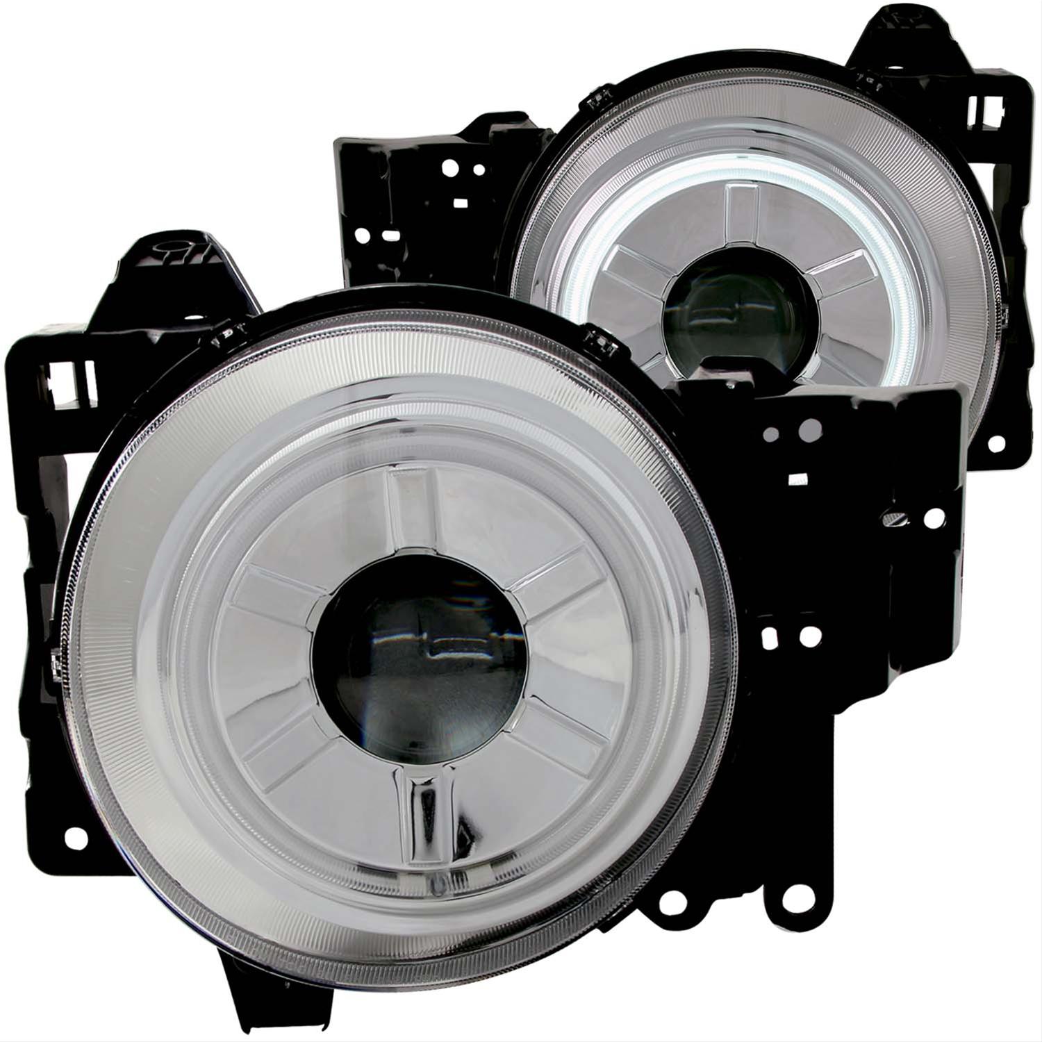 ANZO 2007-2013 Toyota Fj Cruiser Projector Headlights w/ Halo Chrome