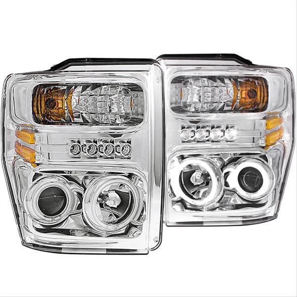 Anzo Headlights 111167 Headlights, Projector with Halo, Clear Lens, Chrome Housing, Ford, Pair thumbnail 3