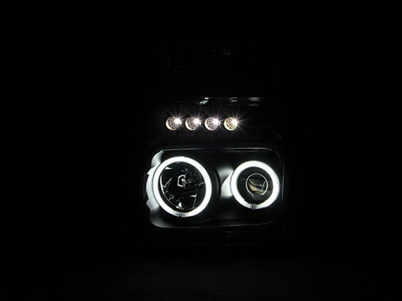 ANZO 2008-2010 Ford F-250 Projector Headlights w/ Halo Black (CCFL) thumbnail 2