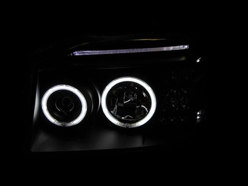 ANZO 2001-2004 Nissan Frontier Projector Headlights w/ Halo Black (CCFL) thumbnail 2