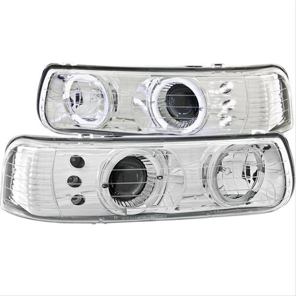 Anzo Headlights 111190 Headlight Assemblies, Projector with Halo, Clear Lens, Chrome Housing, Chevy, Pair thumbnail 2