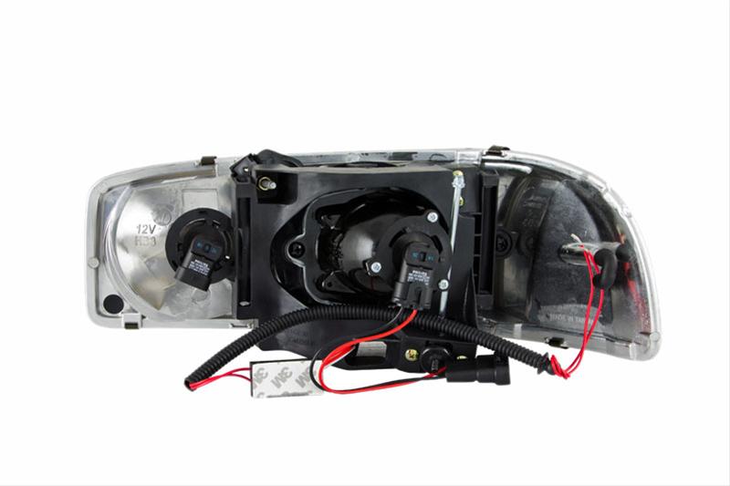 Anzo Headlights 111191 Headlight Assemblies, Projector with Halo, Amber/Clear Lens, Chrome Housing, GMC, Pair thumbnail 2