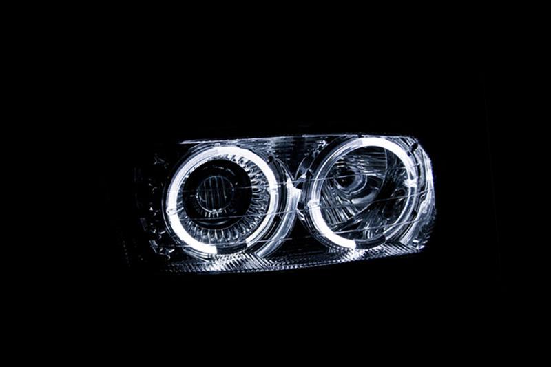 Anzo Headlights 111191 Headlight Assemblies, Projector with Halo, Amber/Clear Lens, Chrome Housing, GMC, Pair thumbnail 3