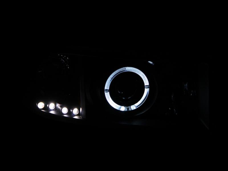 ANZO 1994-2001 Dodge Ram Projector Headlights w/ Halo Black thumbnail 2