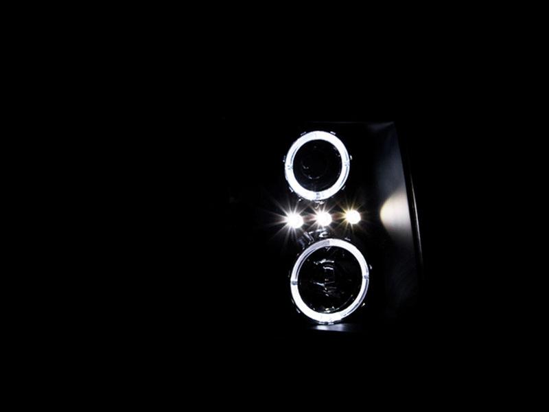 ANZO 2007-2013 Chevrolet Silverado 1500 Projector Headlights w/ Halo Black thumbnail 2