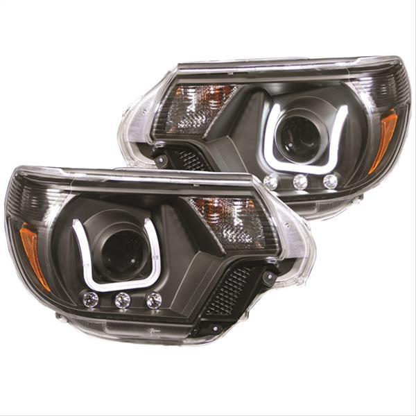 ANZO 2012-2015 Toyota Tacoma Projector Headlights w/ U-Bar Black