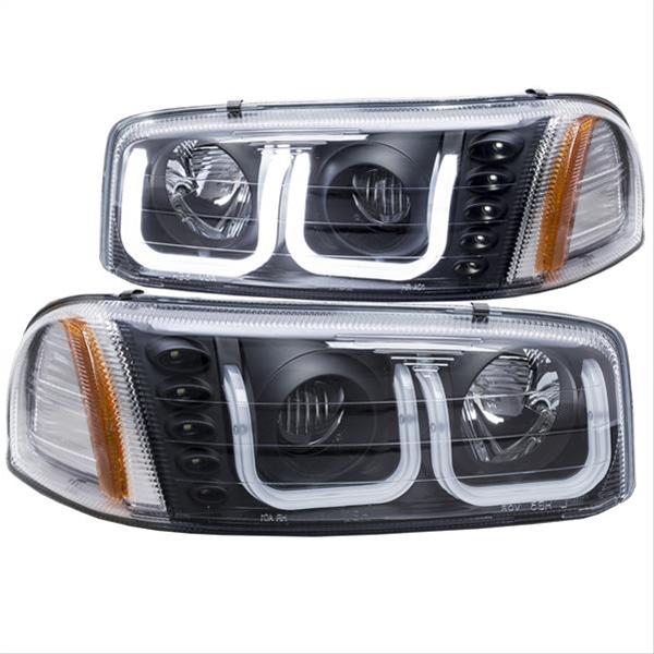 ANZO 1999-2006 GMC Sierra 1500 Projector Headlights w/ U-Bar Black