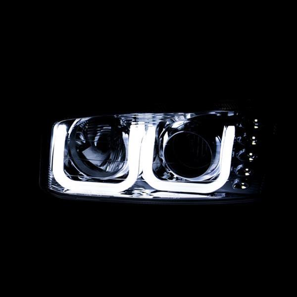 ANZO 1999-2006 GMC Sierra 1500 Projector Headlights w/ U-Bar Black thumbnail 3