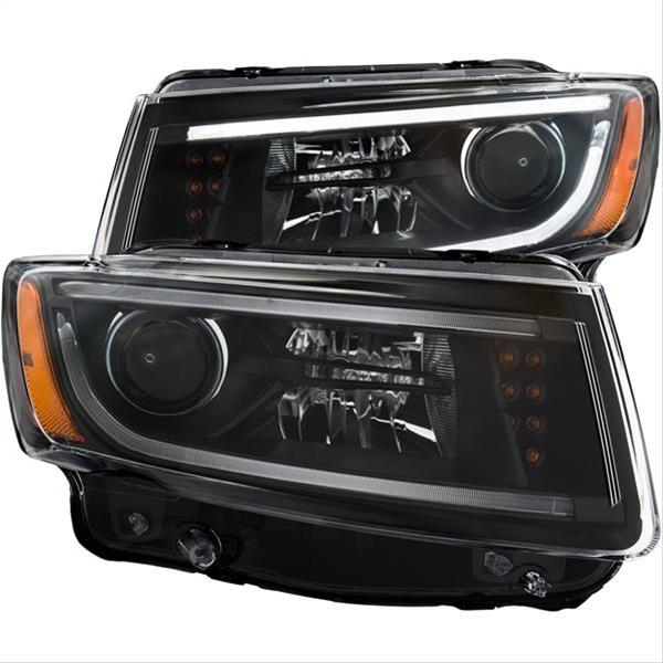 ANZO 2014-2015 Jeep Grand Cherokee Projector Headlights w/ Plank Style Design Black