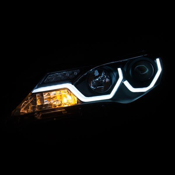 ANZO 2013-2015 Toyota Rav4 Projector Headlights w/ Plank Style Design Black thumbnail 3