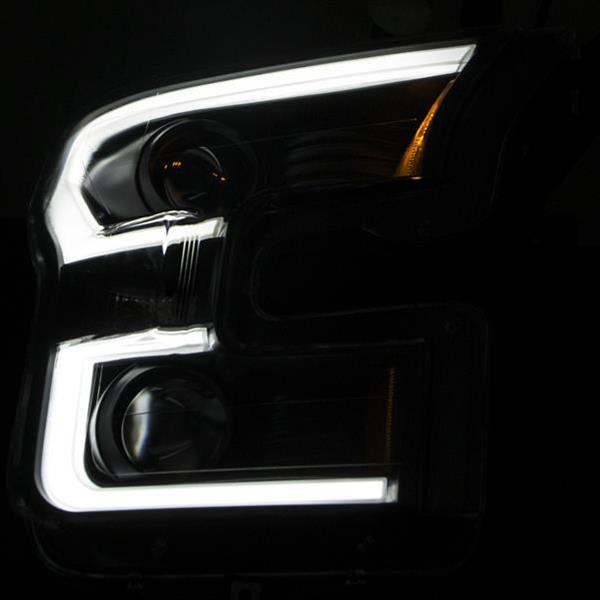 ANZO 2015-2016 Ford F-150 Projector Headlights w/ Plank Style Design Black w/ Amber thumbnail 3