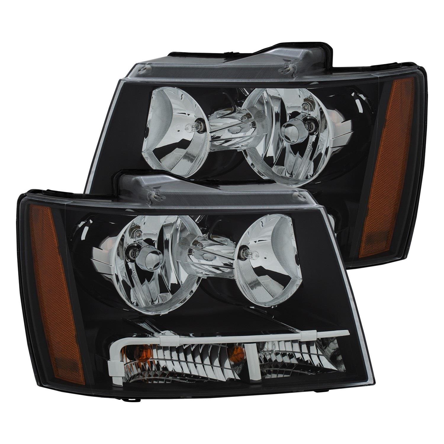 ANZO 2007-2014 Chevrolet Tahoe/Suburban Crystal Headlights Black thumbnail 4