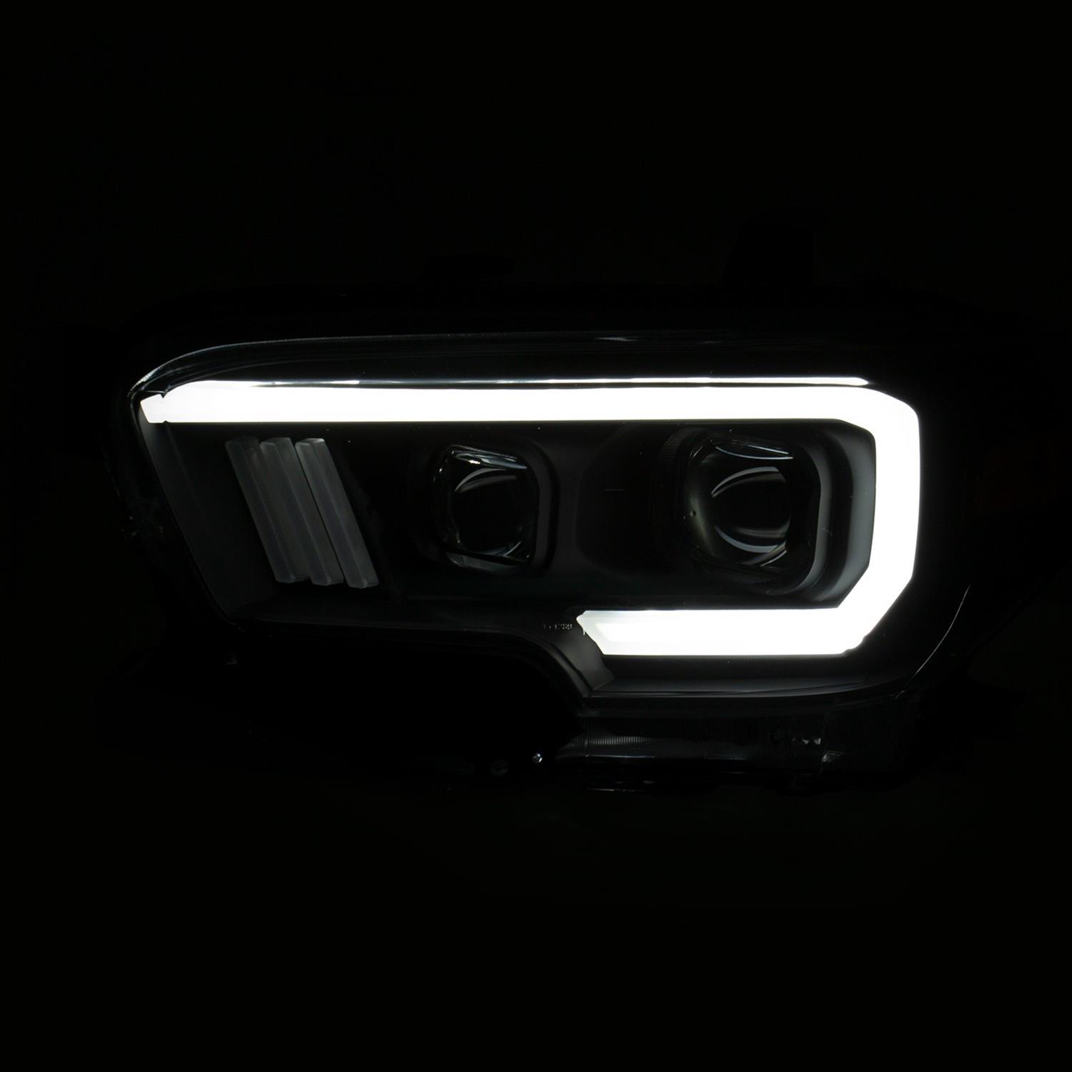 ANZO 2016-2017 Toyota Tacoma Projector Headlights w/ Plank Style Switchback Black w/ Amber thumbnail 5