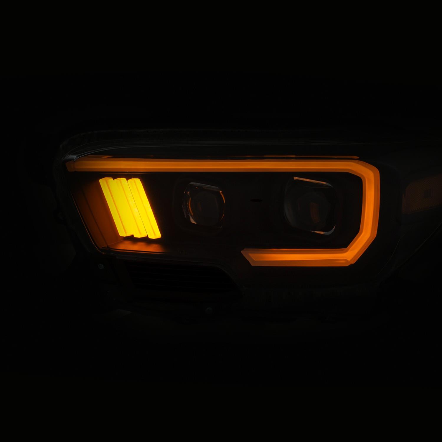 ANZO 2016-2017 Toyota Tacoma Projector Headlights w/ Plank Style Switchback Black w/ Amber w/ DRL thumbnail 6