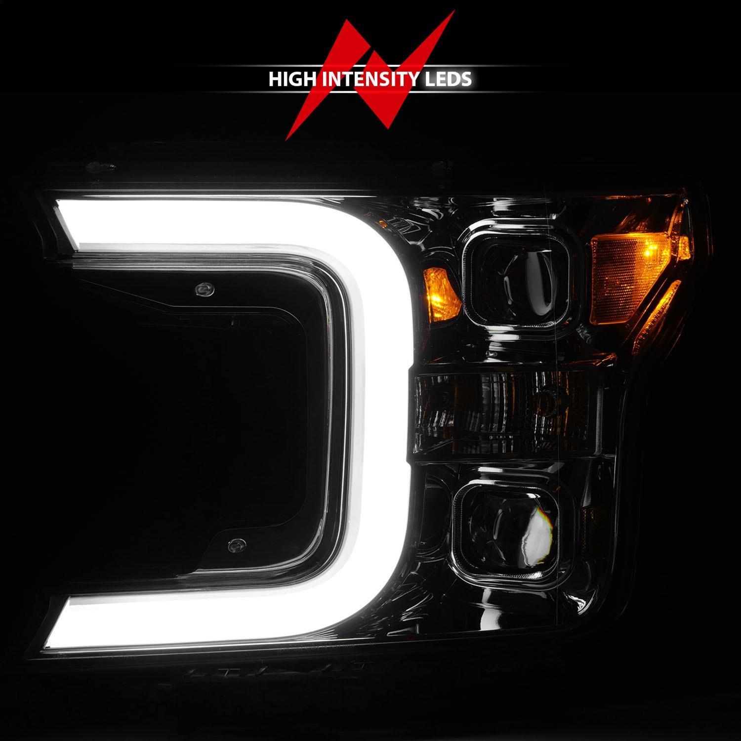 ANZO 18-19 Ford F-150 Projector Headlights w/Plank Style Switchback Chrome w/Amber thumbnail 9