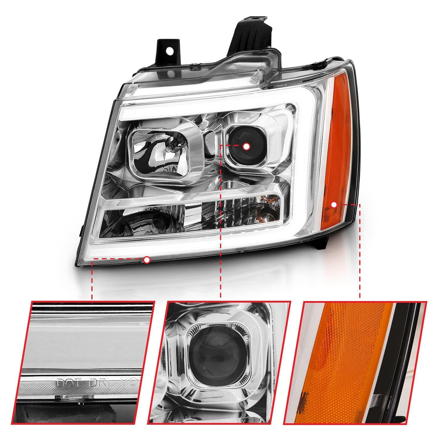 Anzo Projector Plank Style Switchback Headlights 111403 Headlights,Projector w/ Chrome w/ Amber thumbnail 4