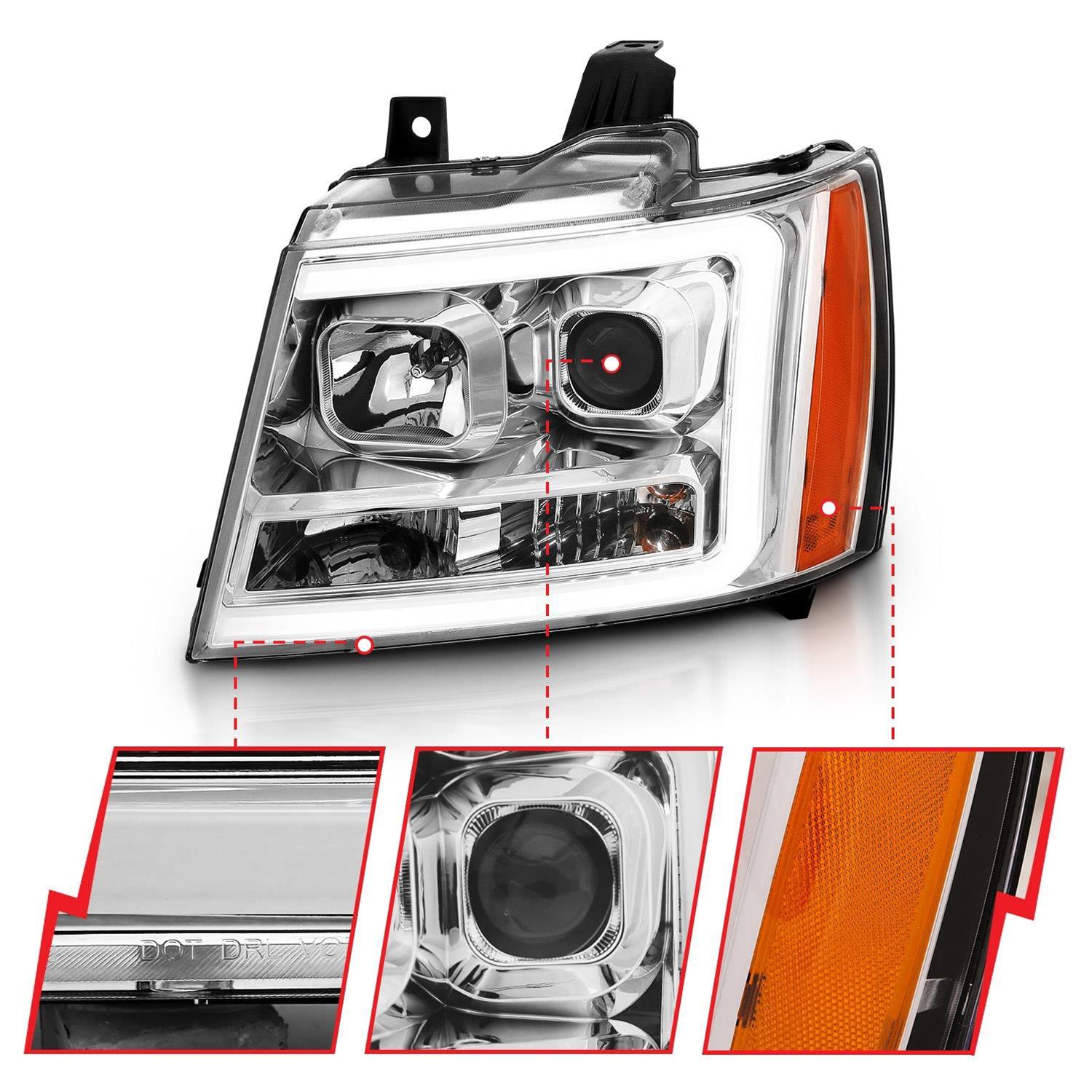 Anzo Projector Plank Style Switchback Headlights 111403 Headlights,Projector w/ Chrome w/ Amber thumbnail 5