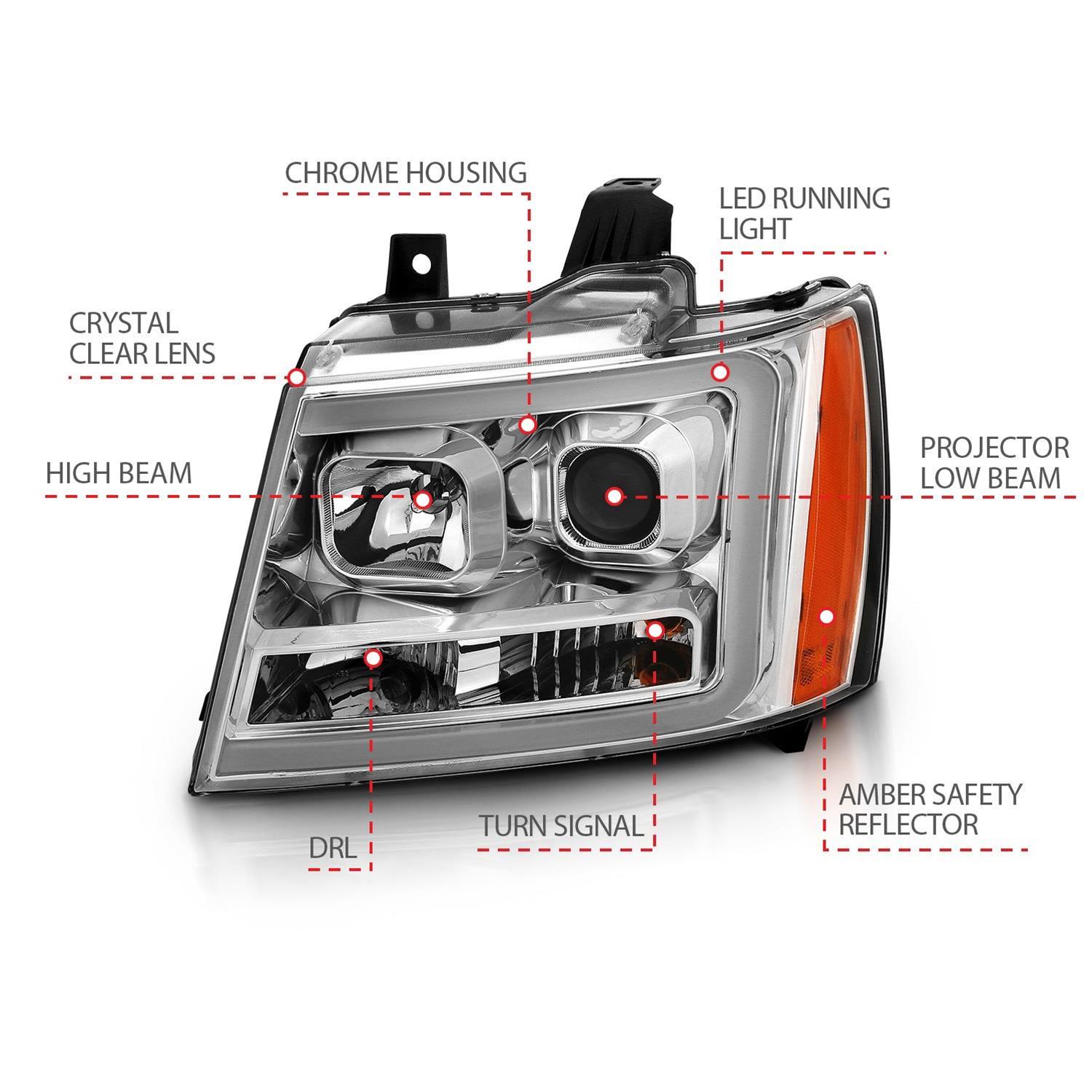 Anzo Projector Plank Style Switchback Headlights 111403 Headlights,Projector w/ Chrome w/ Amber thumbnail 8
