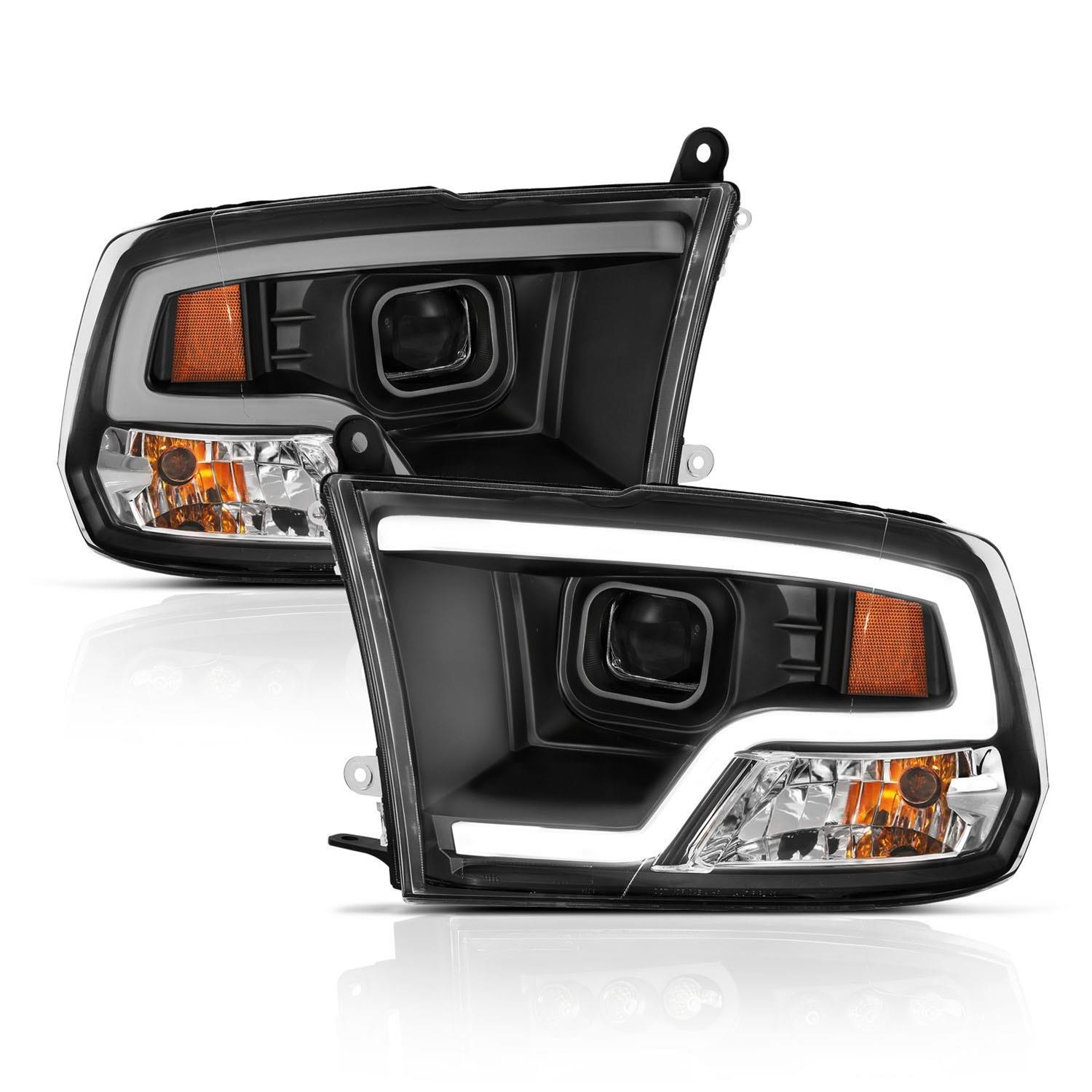 ANZO 09-18 Dodge Ram 1500 Plank Style Projector Headlights Black w/ Halo thumbnail 5