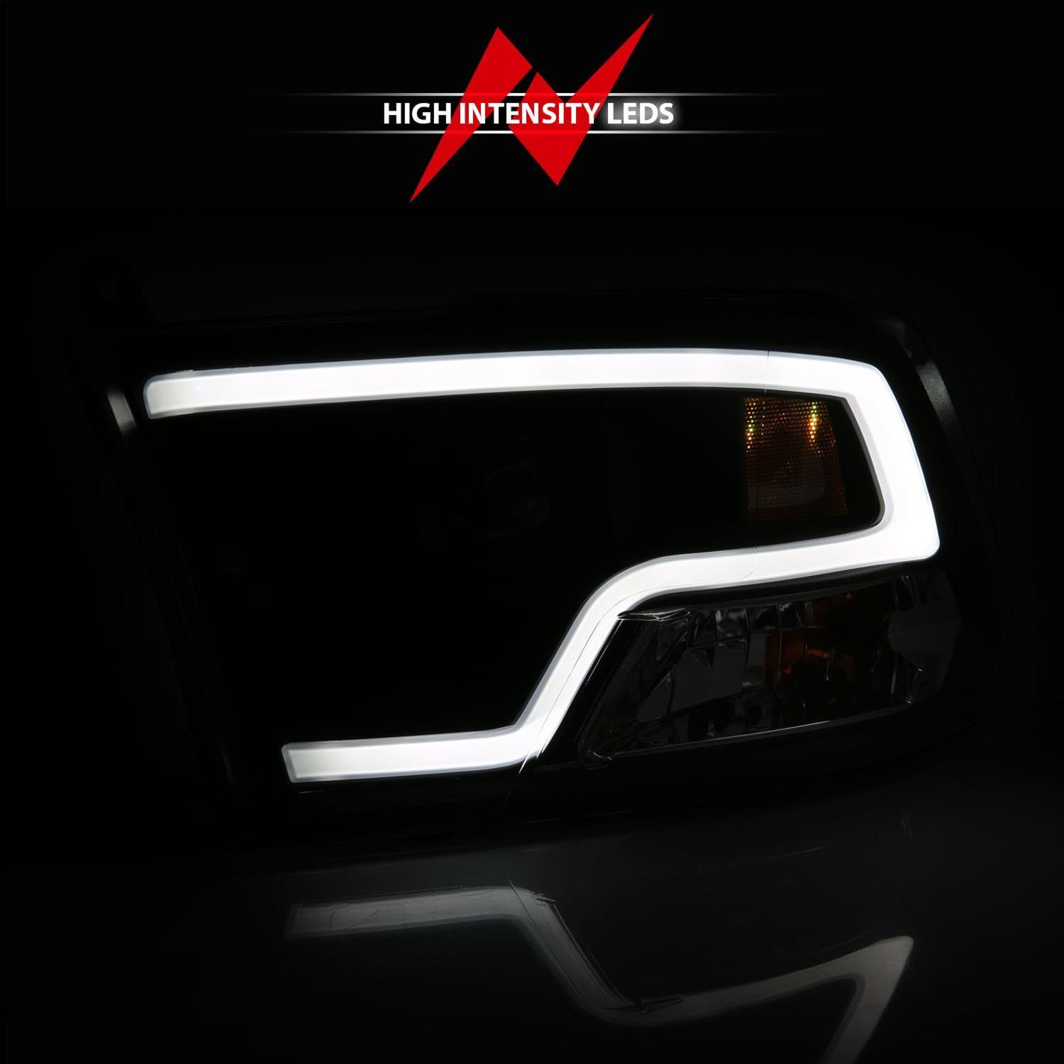 ANZO 09-18 Dodge Ram 1500 Plank Style Projector Headlights Black w/ Halo thumbnail 9