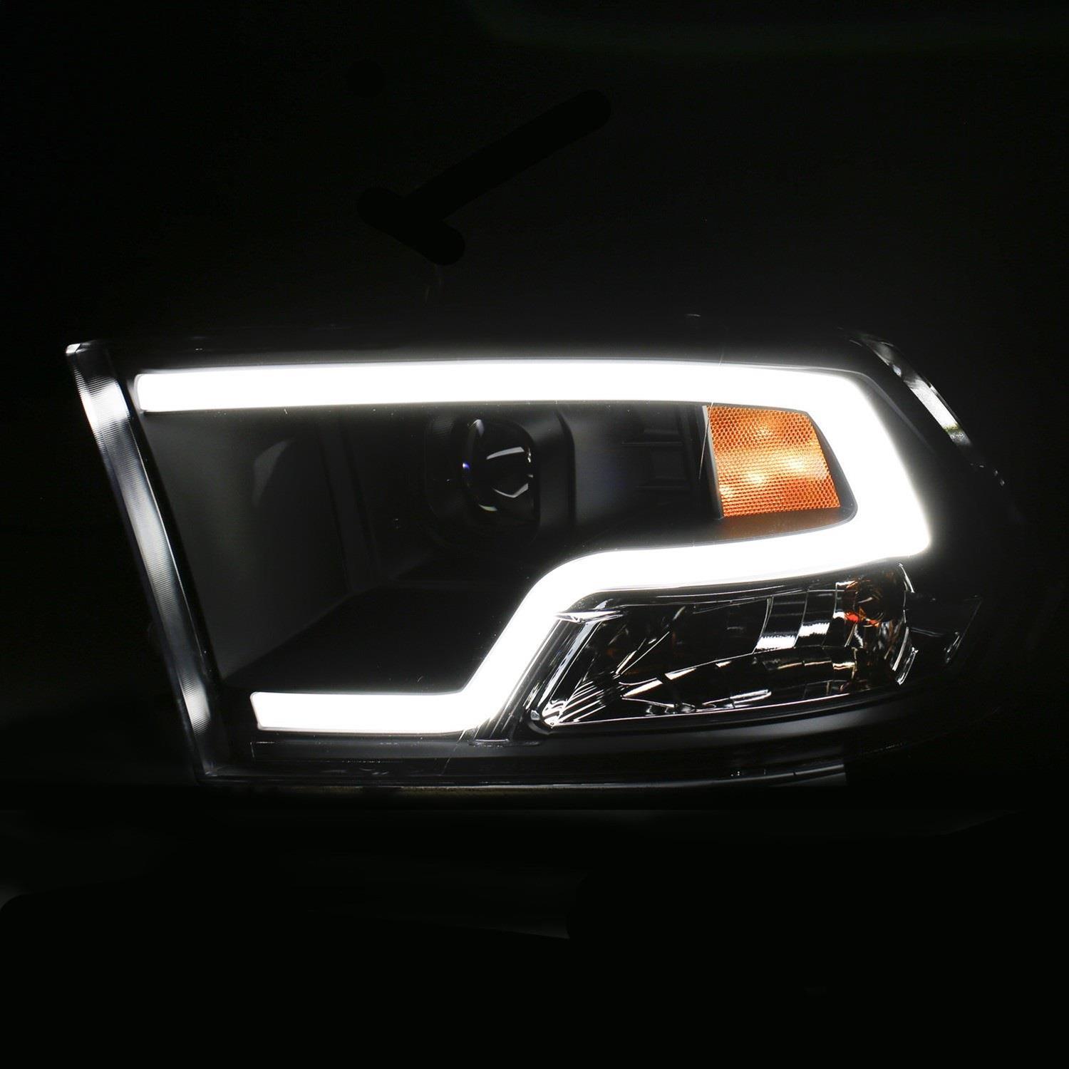 ANZO 09-18 Dodge Ram 1500 Plank Style Projector Headlights Black w/ Halo thumbnail 7
