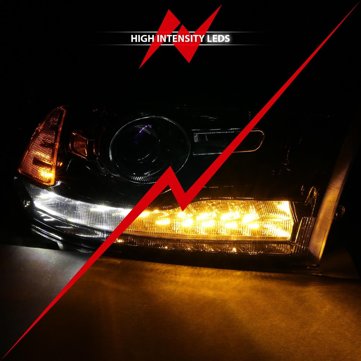 ANZO 2009-2018 Dodge Ram 1500 Projector Plank Style Switchback H.L Halo Black Amber (OE Style) thumbnail 5
