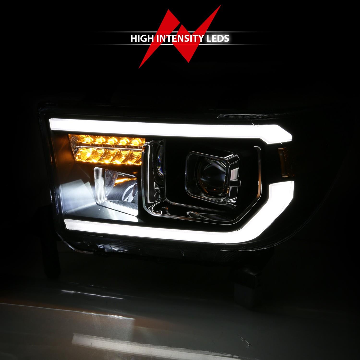 ANZO 2007-2014 Toyota Tundra Projector Light Bar H.L Black Amber(Led High Beam) (Halogen Version) thumbnail 6