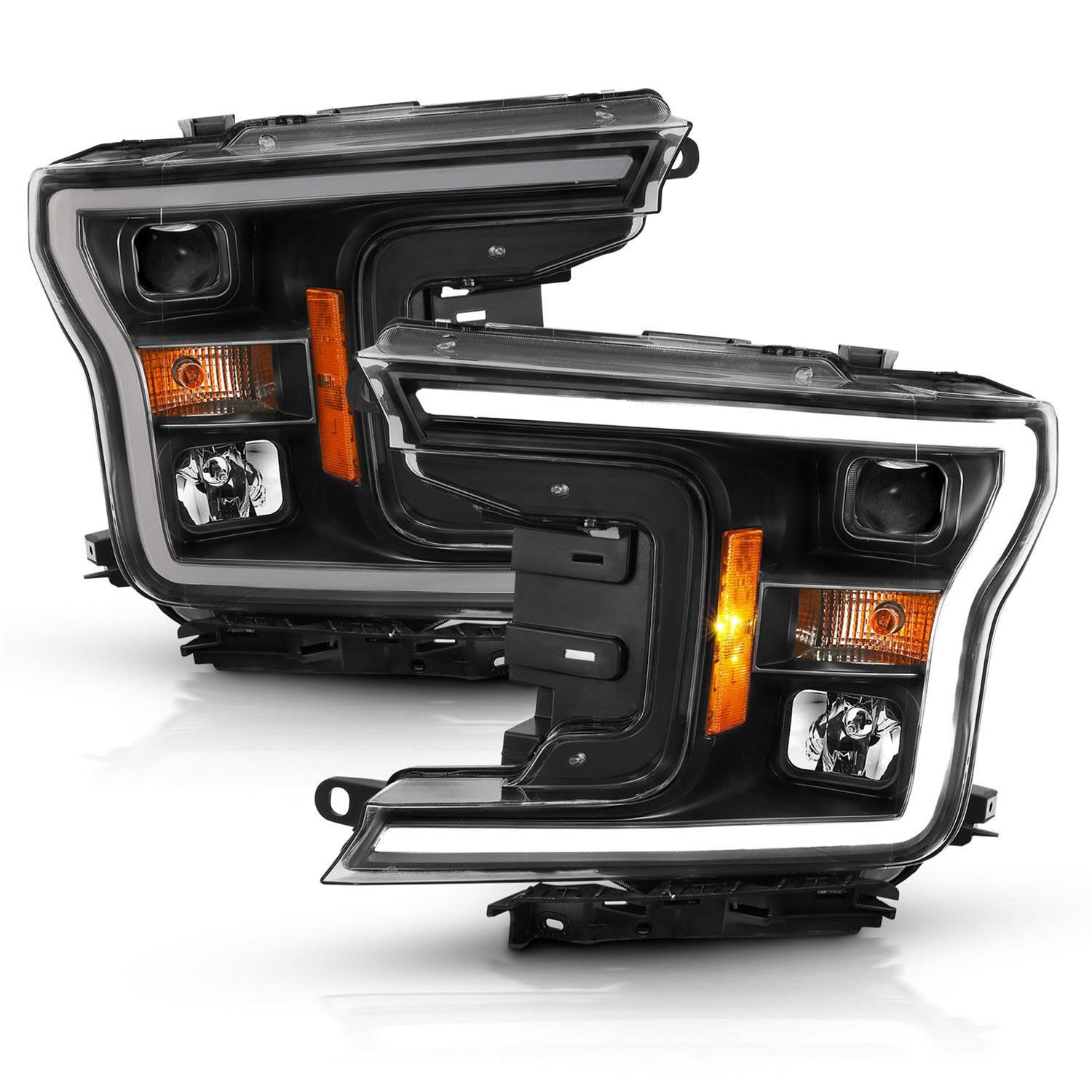 ANZO 2018-2019 Ford F-150 Projector Plank Style H.L. Black Amber (Without Switchback) thumbnail 3
