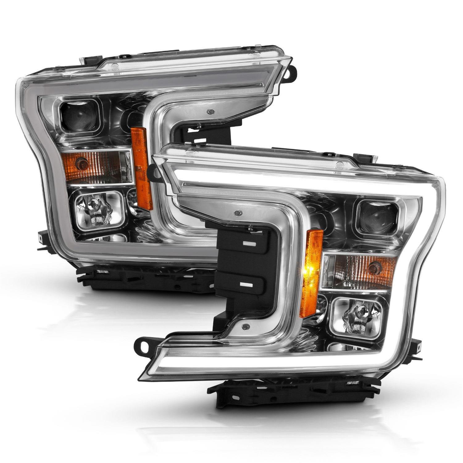 ANZO 2018-2019 Ford F-150 Projector Plank Style H.L. Chrome Amber (Without Switchback) thumbnail 3